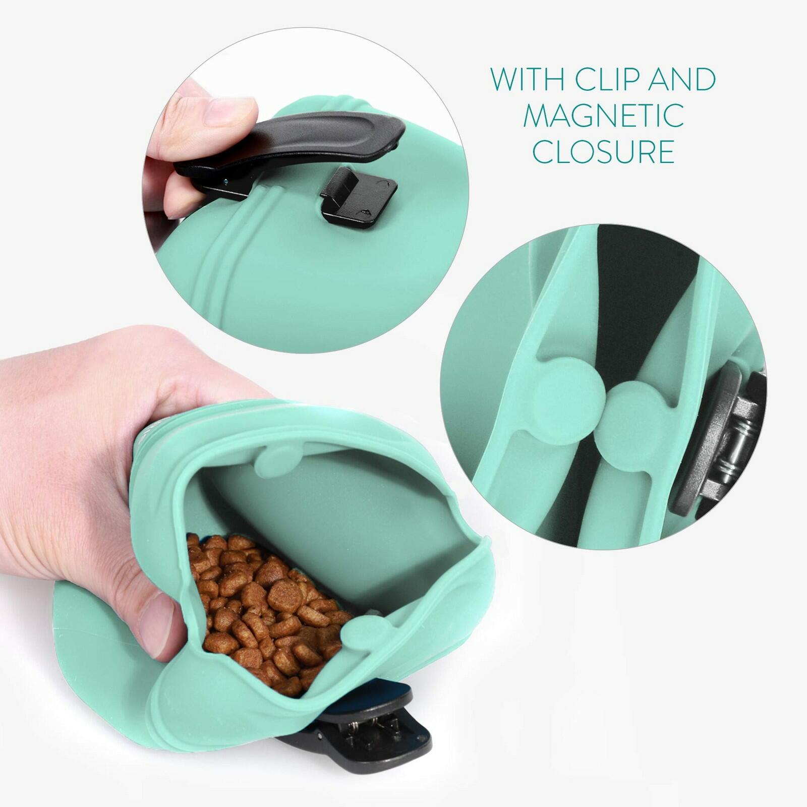 Set of 2 Navaris Silicone Dog Treat Pouch Training Pet Puppy Bag Pocket Snack