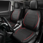 Black and Red CAR PASS Universal FIT Piping Leather Car Seat Cover, for