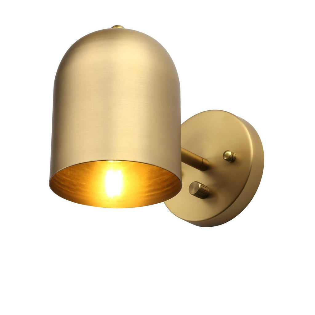 Pathson Set of 2 Hardwired Wall Sconce Dimmer Switch, Brass Finish Wall Light