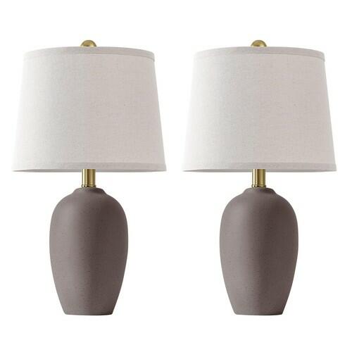 AIEAMPDO 21'' Set of 2 Farmhouse Ceramic Small Table Lamps for Living Room
