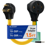 ELEGRP 1.5FT Dryer Adapter Cord NEMA 10-30P to 14-30R, 3 Prong Old House to 4