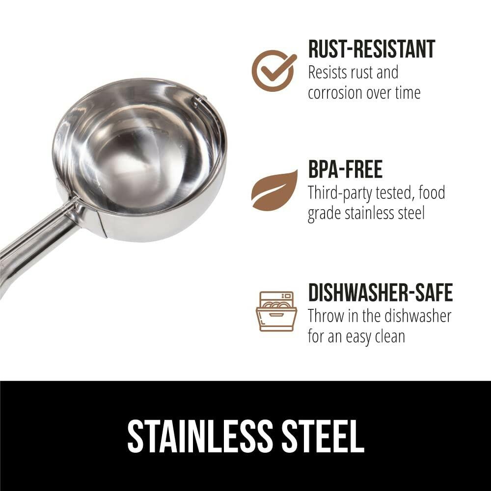 GORILLA GRIP BPA-Free 304 Stainless Steel Cookie Scoop, 2 TSP Scooper #100, Soft