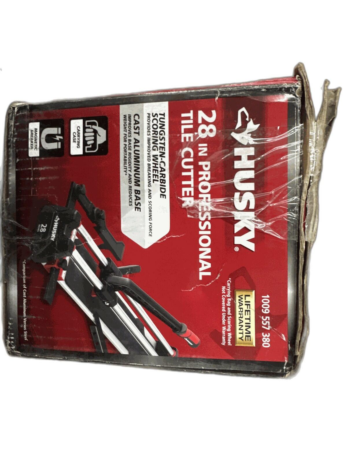 Husky 28 in. Tile Cutter with Tungsten Carbide Blade and Adjustable Gauge