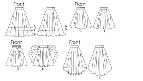 Vogue Patterns V1732A5 Misses Skirt/Pants, a5 (6-8-10-12-14), White