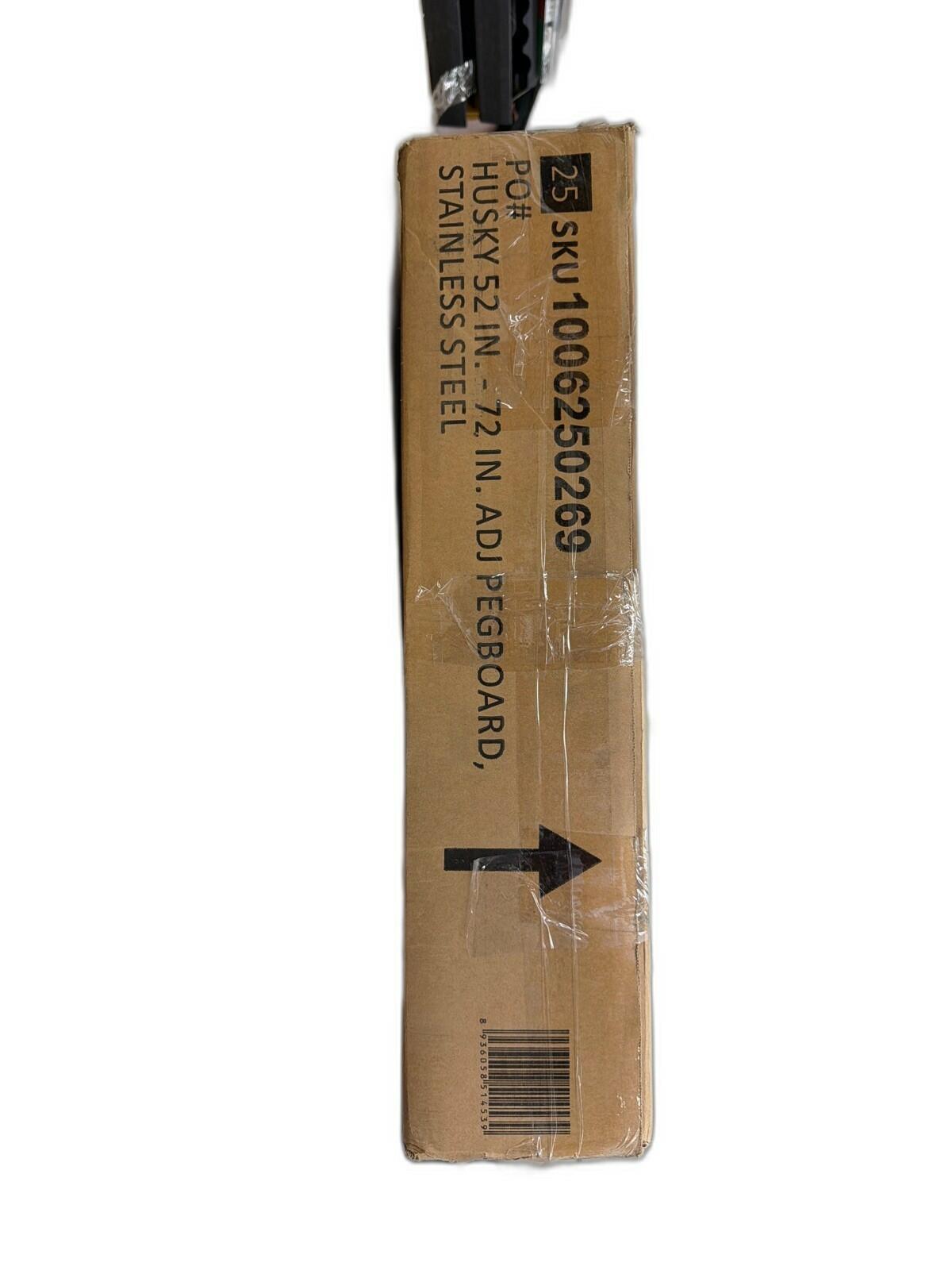 Husky 52 in. W to 72 in. W Stainless Steel Adjustable Pegboard
