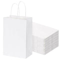 OUTUXED 60pcs 5.25x3.2x8in White Paper Bags with Handles, Small White Gift Bags
