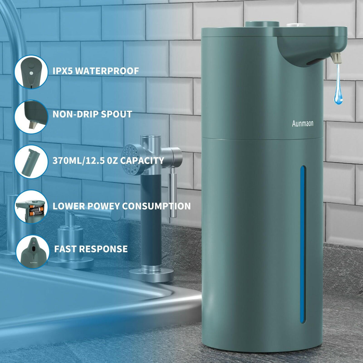 Aunmaon Automatic Soap Dispenser Touchless, Modern, Kitchen & Bathroom,