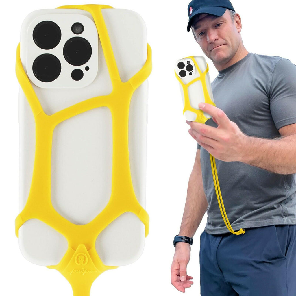Pulpo Safety Cell Phone Lanyard Yellow Fits Smartphones 6.1" to 6.8” - Anti