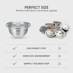Stainless Steel Reusable Coffee Capsule, Metal Refillable Coffee Pod Brewing