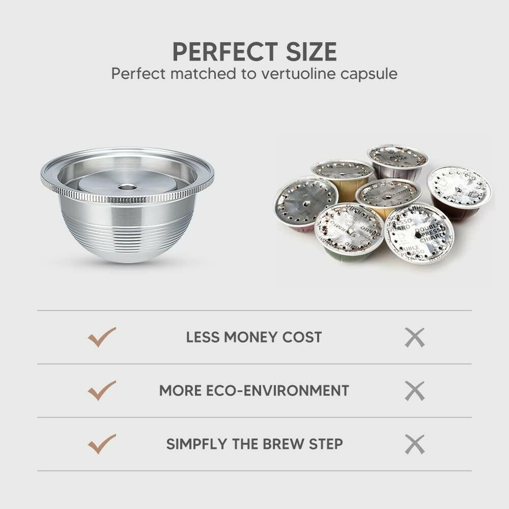 Stainless Steel Reusable Coffee Capsule, Metal Refillable Coffee Pod Brewing