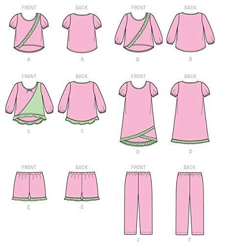 McCall's Patterns M7278 Children's/Girls' Tops, Dress, Shorts and Pants, Size