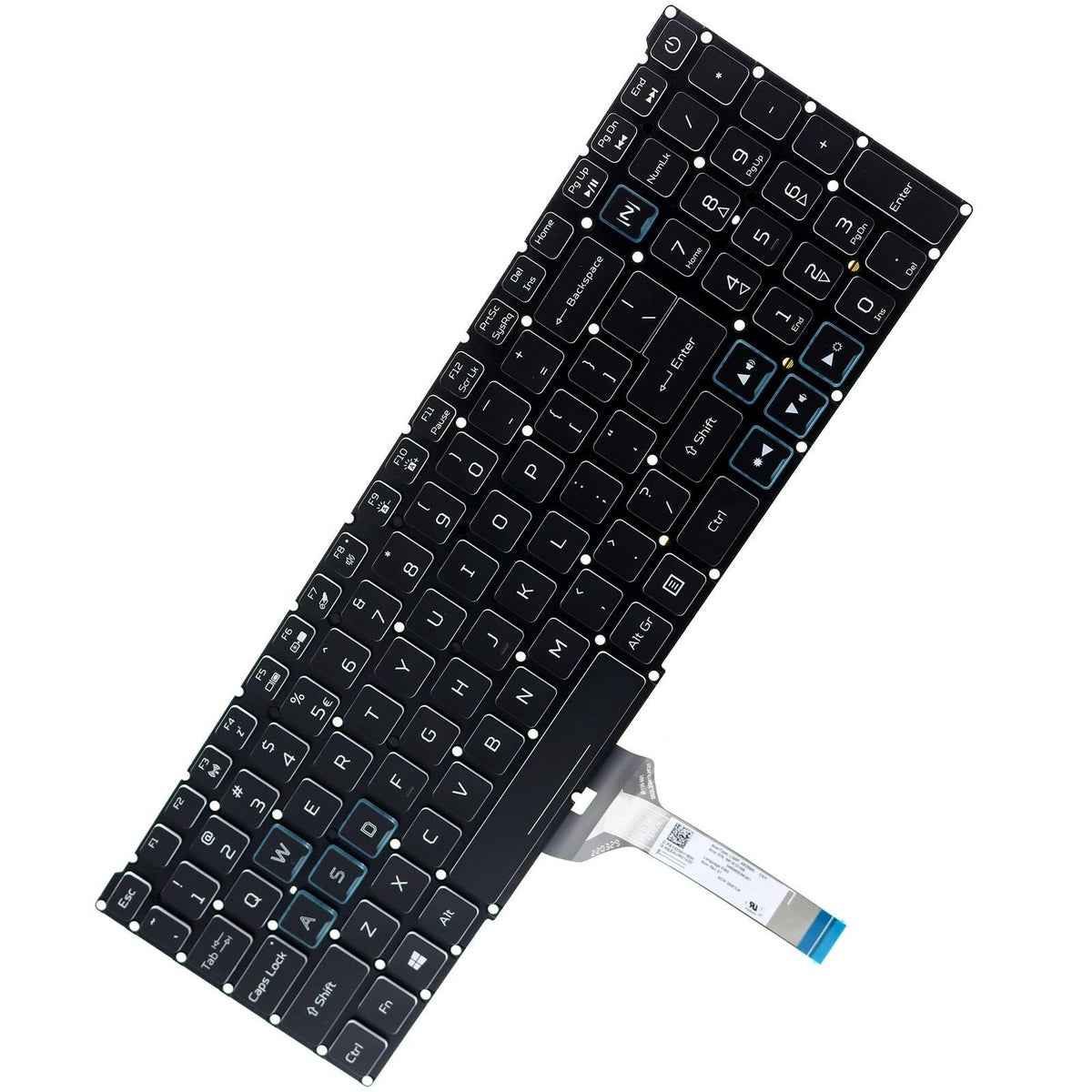 Deal4GO White Letter RGB Colorful Backlit Keyboard Replacement for Acer AN515-57