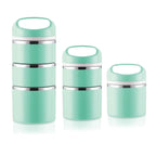 Lille Home Stackable Stainless Steel Thermal Compartment Lunch/Snack Box, 3-Tier