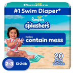 40 Count Pampers Swim Diapers - Splashers - Size 2-3, Gap-Free Disposable Baby