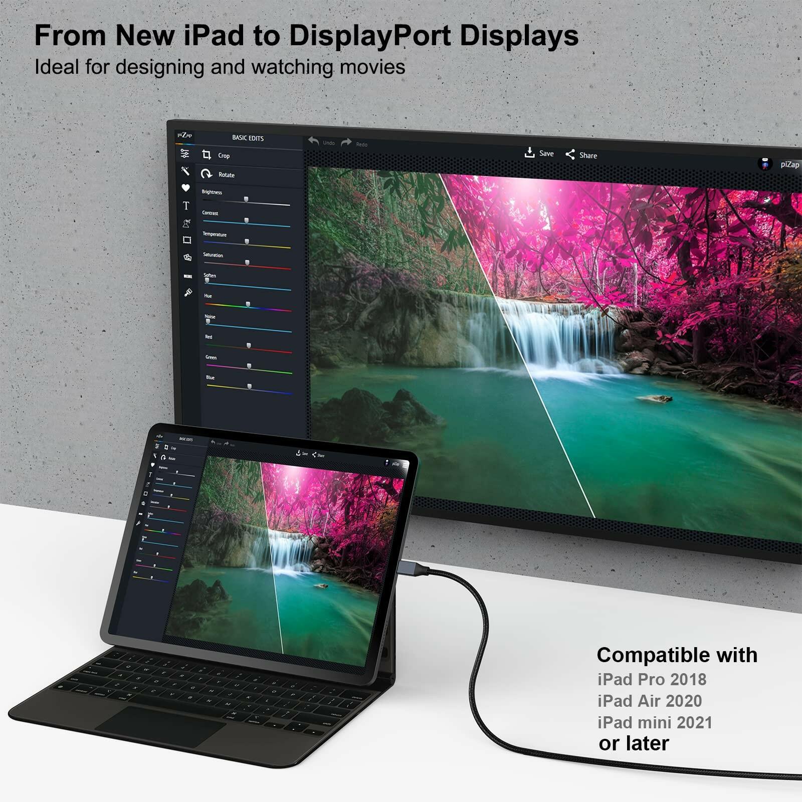 BENFEI USB-C to DisplayPort 3 Feet Cable(8K@60Hz 4K@144Hz), USB Type-C to