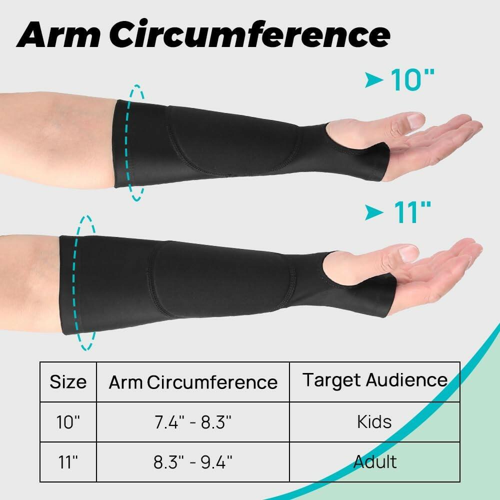 JBM 1 Pair Volleyball Arm Sleeves with Protection Pads and Thumb Hole Padded