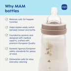 MAM 4.5oz Easy Start Anti-Colic Wide Neck Vented Baby Bottle, Extra Slow Flow