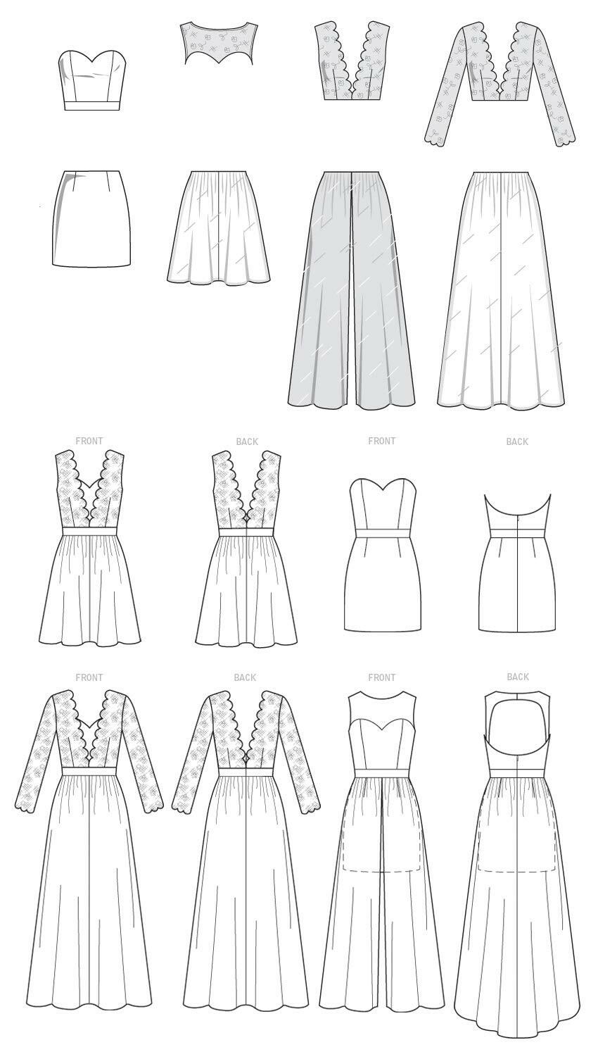 McCall's Misses' Mix-and-Match Sweetheart Dress, 14-16-18-20-22