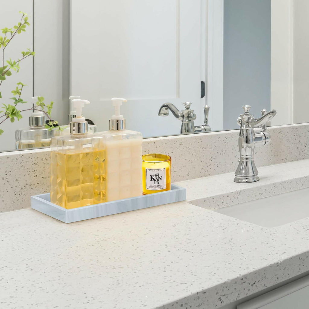 Bathroom Vanity Tray,Thick Original Silicone Soap Dispenser Tray,EGWON
