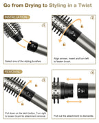 7MAGIC 6 in 1 Multi Hair Styler Dryer Brush, 110,000 RPM High-Speed, Negative