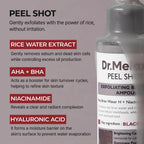 Dr.Melaxin Peel Shot Glow Black Rice Peeling Ampoule 80ml, Dead Skin Remover