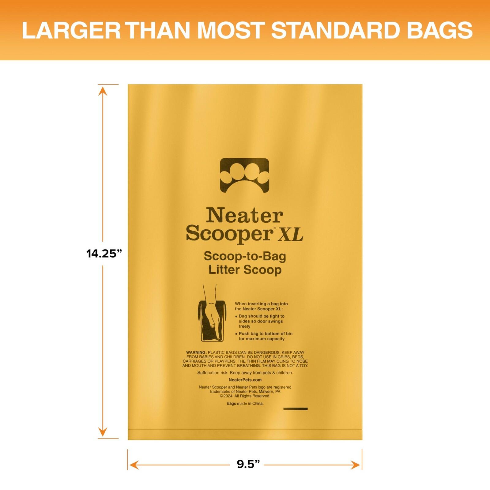 12 Rolls, 180 Count Neater Pets Neater Scooper Bags XL Size Extra-Capacity Waste