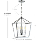 JONATHAN Y JYL7436C Pagoda Lantern Dimmable Adjustable Metal LED Pendant Classic
