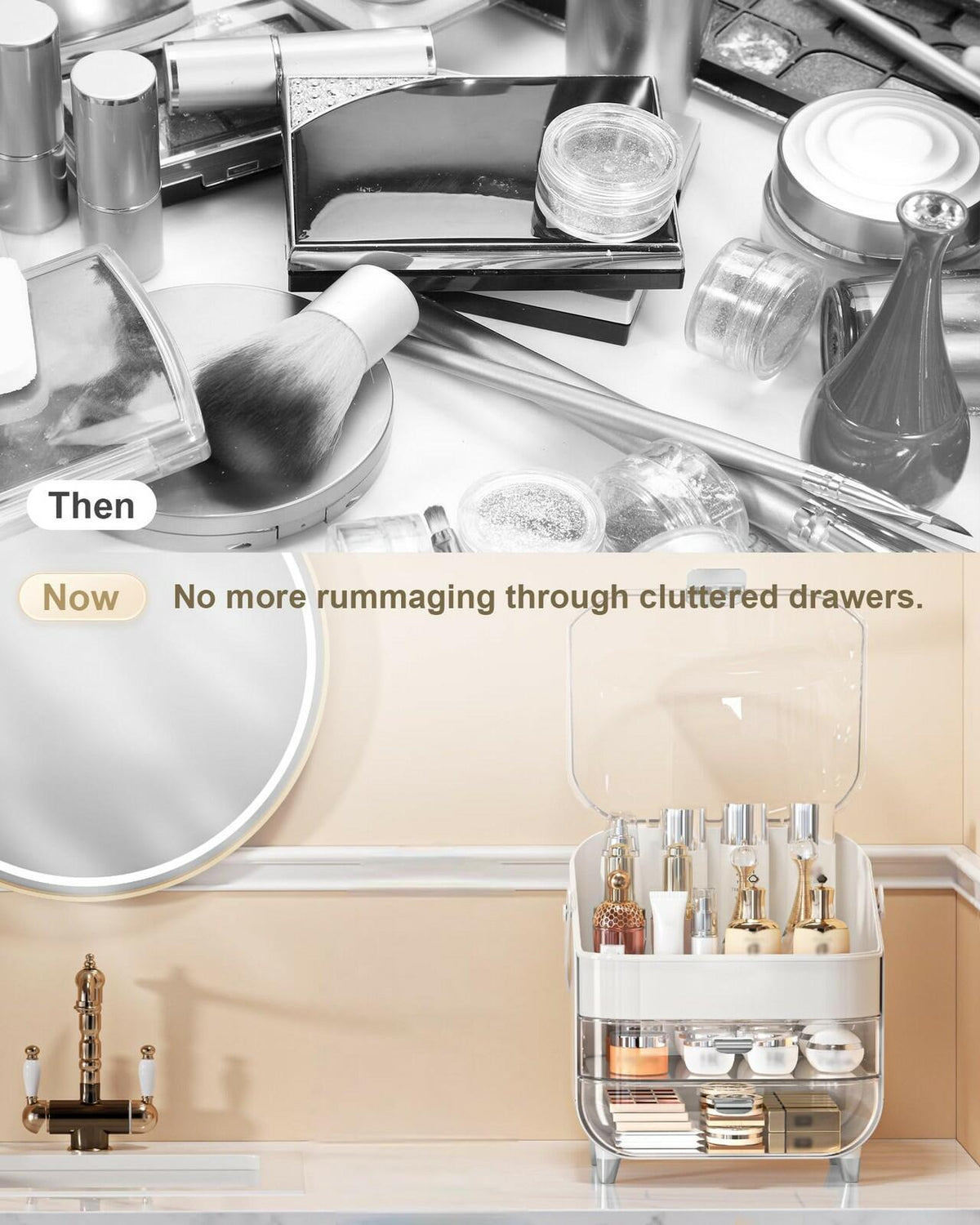 Makeup Organizer Countertop, Skincare Holder Bathroom Counter Organizer, Storage