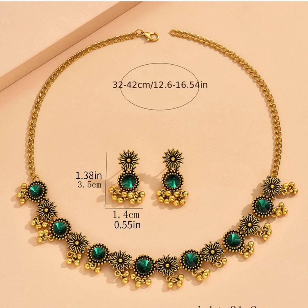 Frodete Indian Jewelry Sets for Women Traditional Bohemian Wedding Jewelry Set