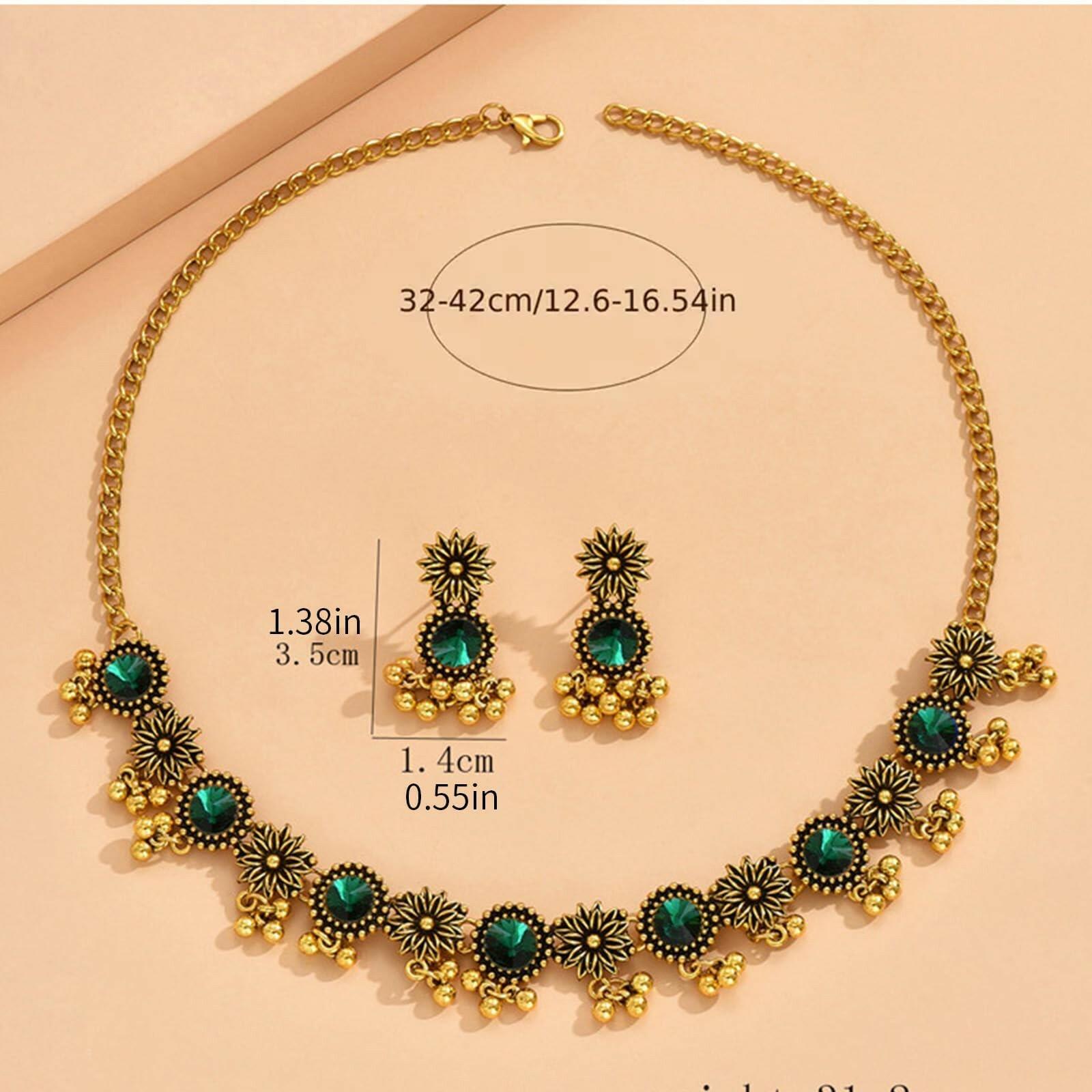 Frodete Indian Jewelry Sets for Women Traditional Bohemian Wedding Jewelry Set
