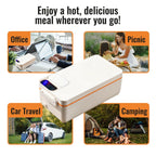 Rechargeable Electric Heated Lunch Box - Cordless Battery Powered Portable Food