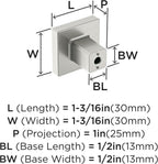 9 Pack Amerock | Cabinet Knob | Satin Nickel | 1-3/16 inch (30 mm) Length |