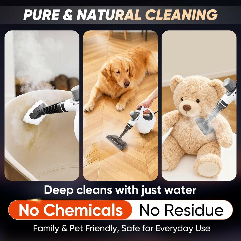 SakerPlus Steam Disinfection Cleaner, Handheld Pressurized Natural Steam Cleaner
