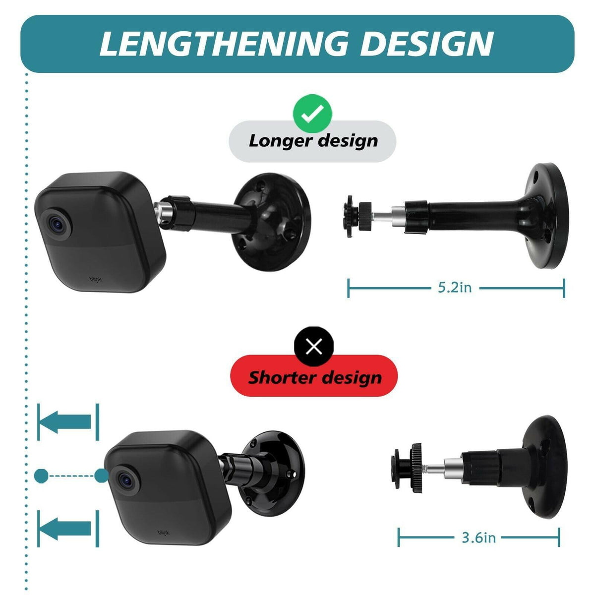 Uraleyeon Long Blink Outdoor Camera Mount Kit, Compatible with Blink 4th & 3rd