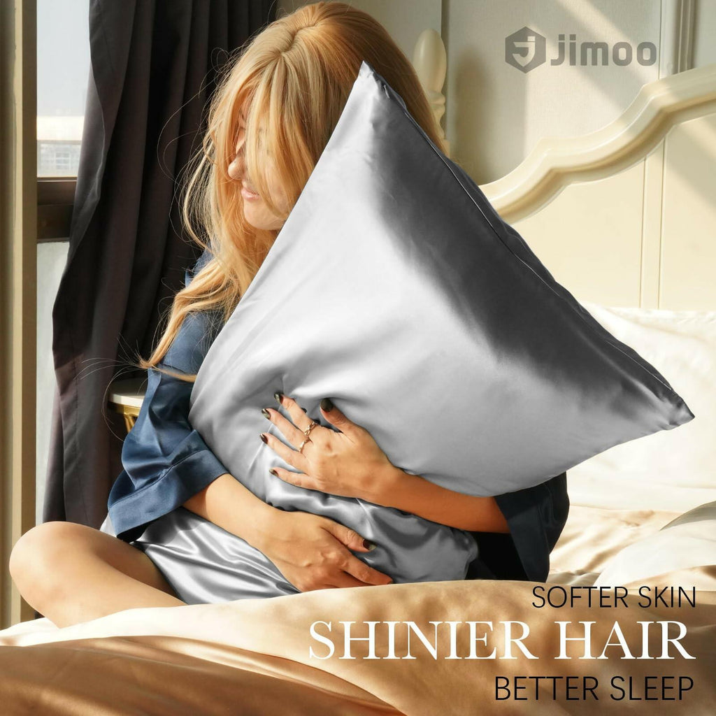 2 Pack 100% Mulberry Silk Pillowcase for Hair and Skin, 22 Momme Pure Natural