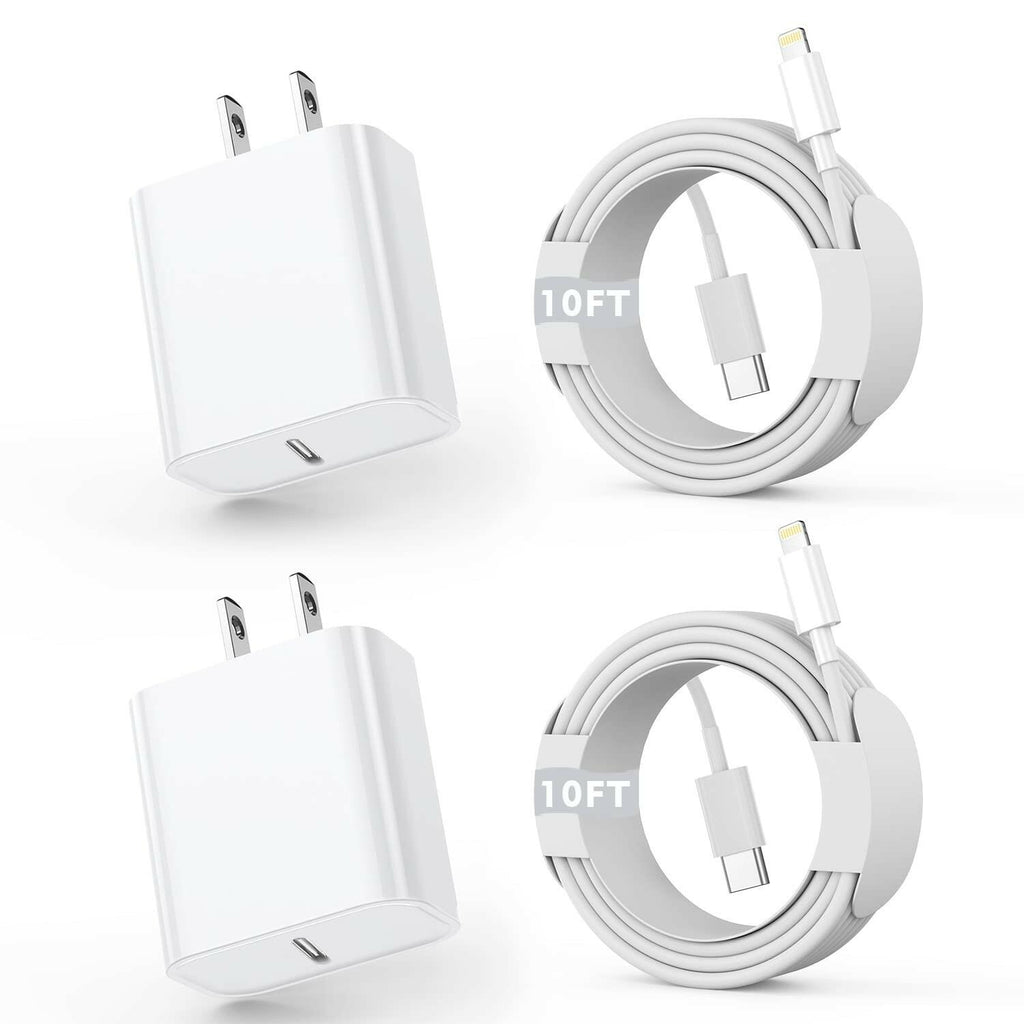 iPhone Fast Charger, [Apple Certified] 2Pack 10FT Extra Long Fast Charging USB C