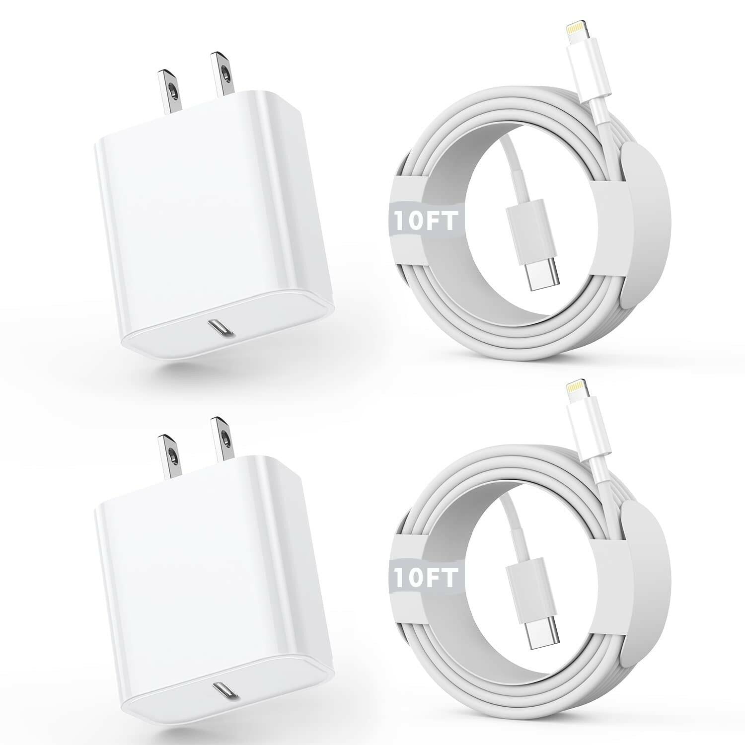 iPhone Fast Charger, [Apple Certified] 2Pack 10FT Extra Long Fast Charging USB C