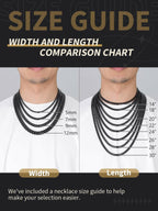 FindChic Black Chain Necklace for Men Thick Cuban Link Men's Curb Chain Necklace