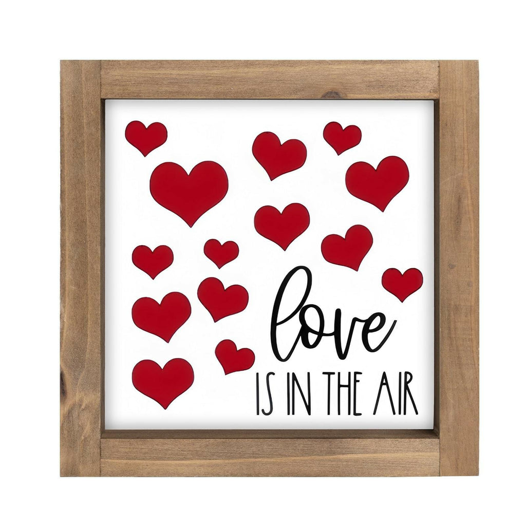flangairy Love Is In The Air Sign, Wooden Valentines Day Heart Decor, Holiday