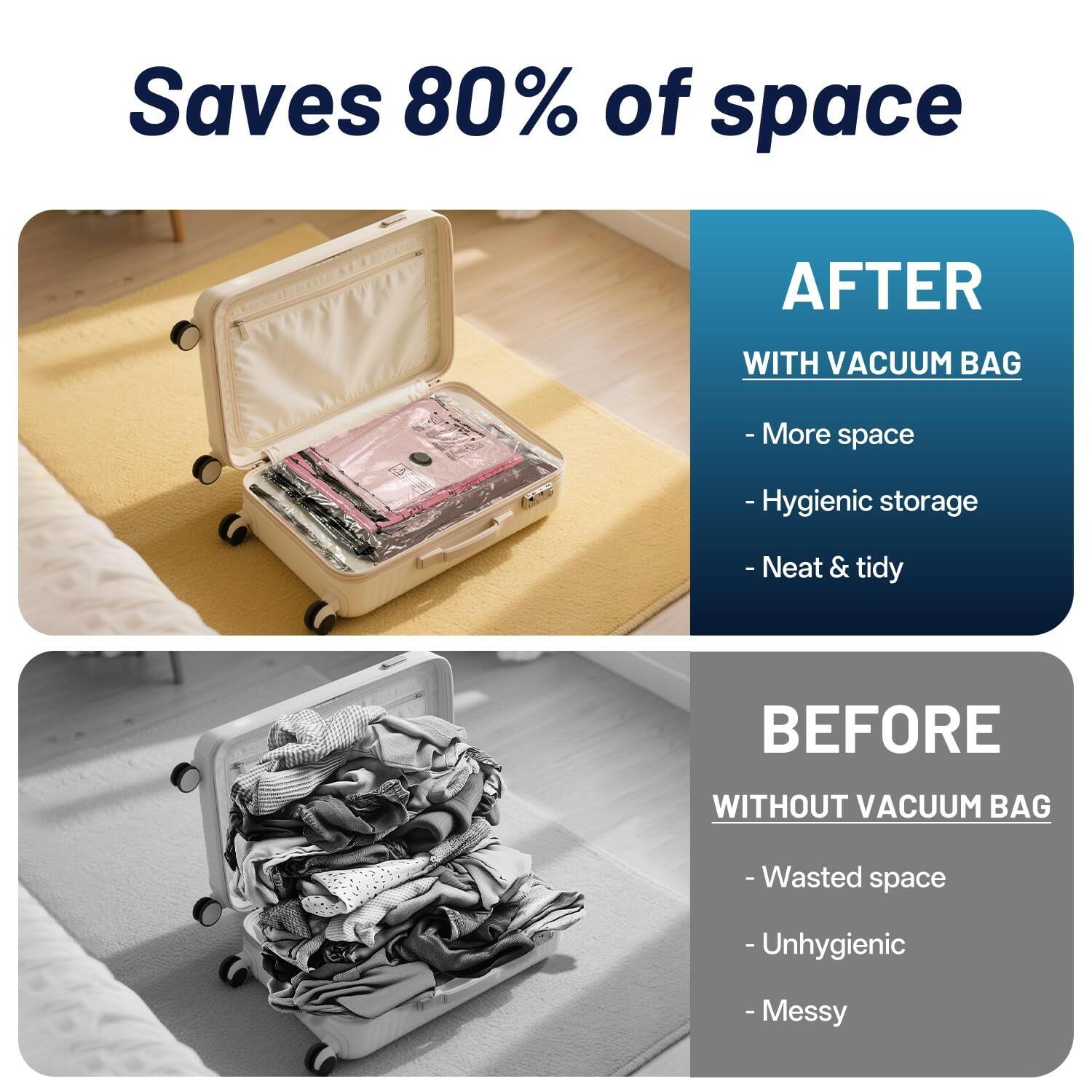 Combo 9 Pack UPGOGO Travel Vacuum Bags for Luggage with Portable Electric