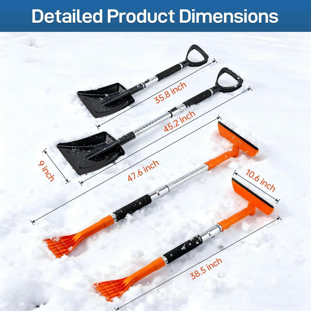 REALYOU 49.2" Car Snow Brush and Ice Scraper for Car Windshield, 3-in-1