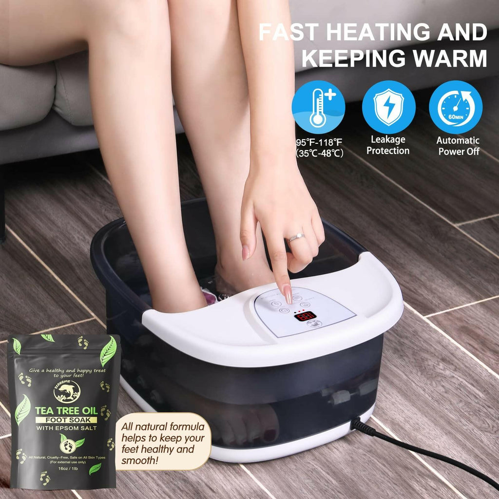 ECARBME Foot Spa Bath Massager with Heat, Foot Bath with 22 Massage Rollers,