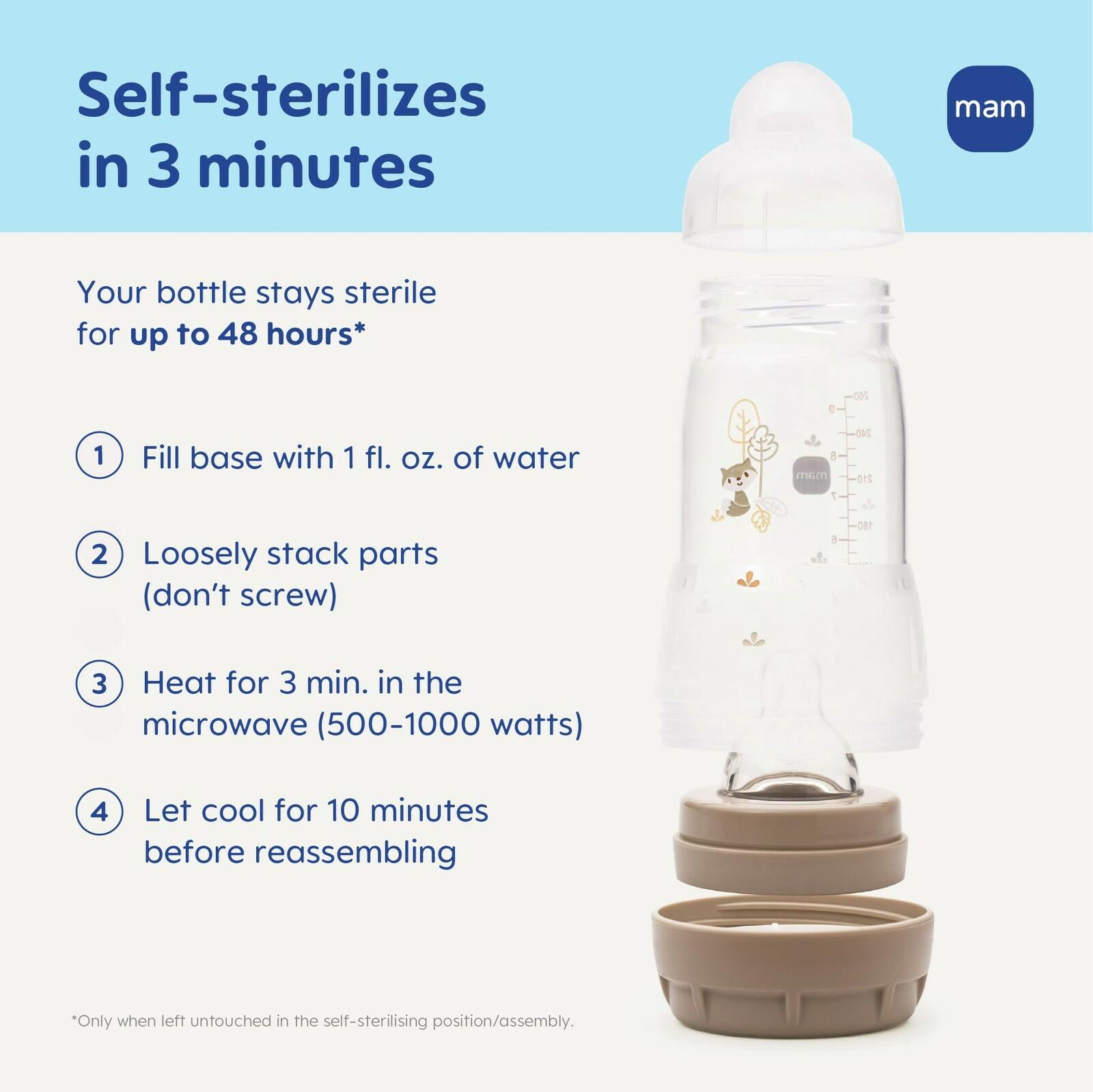MAM 4.5oz Easy Start Anti-Colic Wide Neck Vented Baby Bottle, Extra Slow Flow