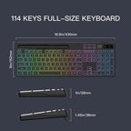Soueto Wireless Keyboard with 7-Color RGB Backlit, Full-Size Computer Keyboard