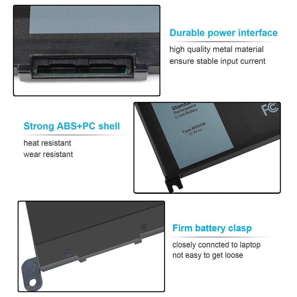42Wh WDX0R WDXOR 11.4V Battery for Dell Inspiron 13 7375 7368 7378 5368 5378