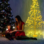 VIHOSE 5 Ft 384 LED Christmas Lighted Birch Trees Christmas Artificial Twig