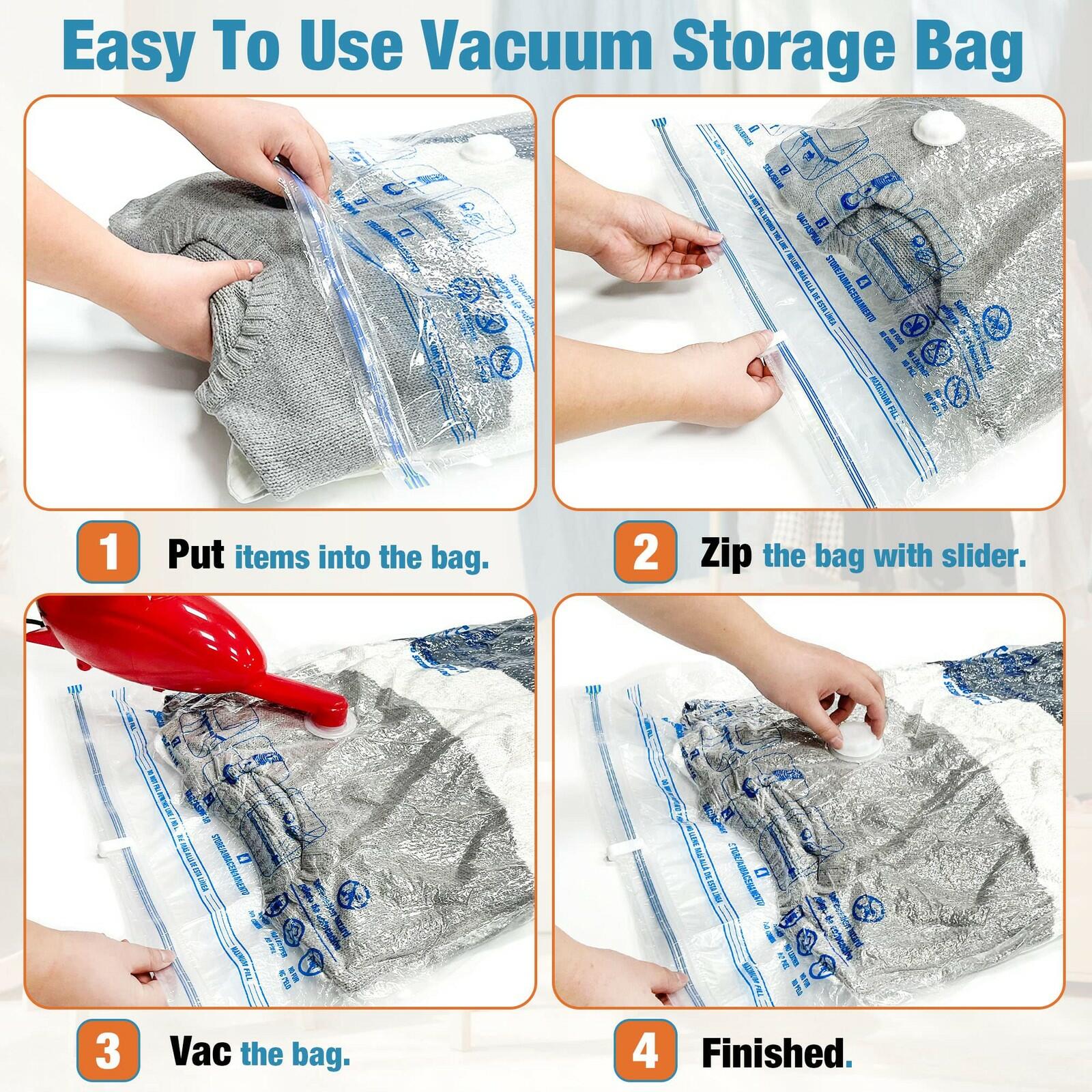 Vacuum Storage Bags, 10 Small Space Saver Vacuum Seal Bags, Space Bags, Vacuum