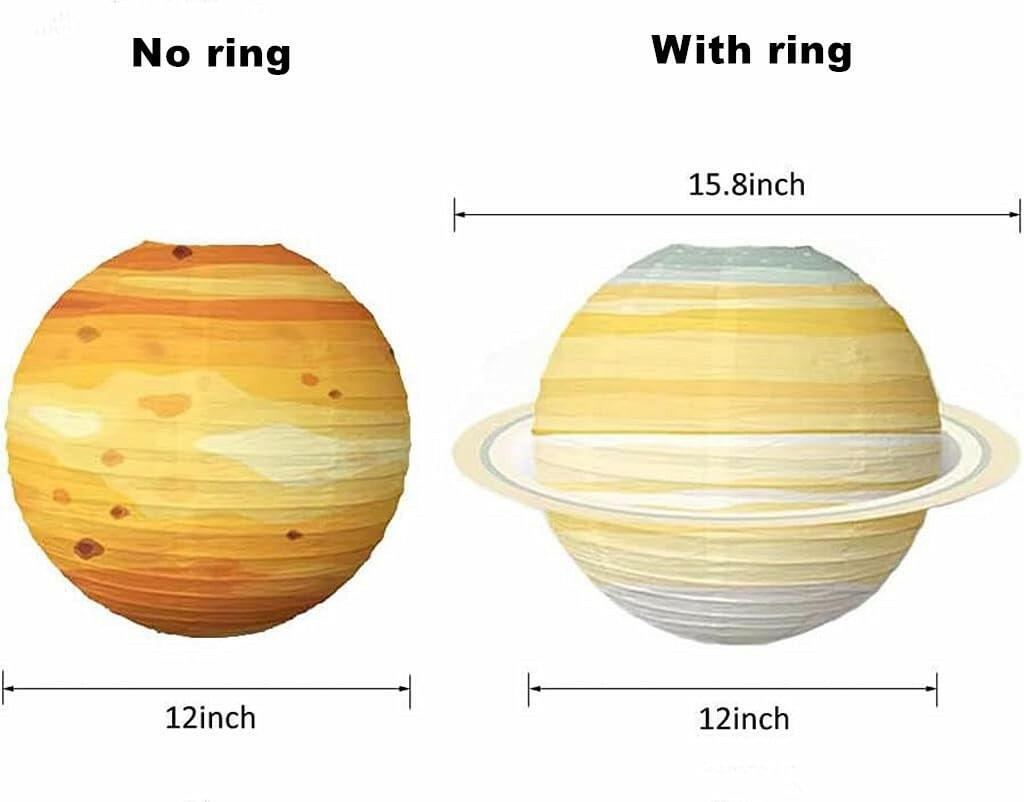 Kinteshun 12 inches;8pcs Folding Outer Space Planet Paper Lanterns Reusable
