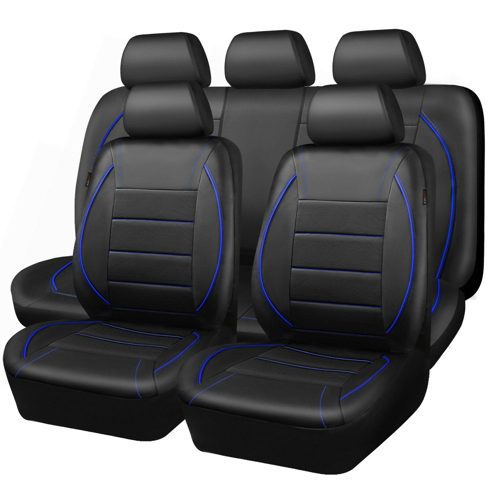 CAR PASS Universal FIT Piping Leather Car Seat Cover, for suvs,Van,Trucks,Airbag