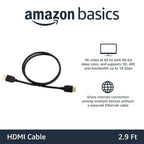 Amazon Basics HDMI Cable, 3ft, 4K@60Hz, High-Speed 4K HDMI 2.0 Cord (18Gbps),